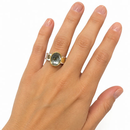 Pyrite in Quartz Statement Ring