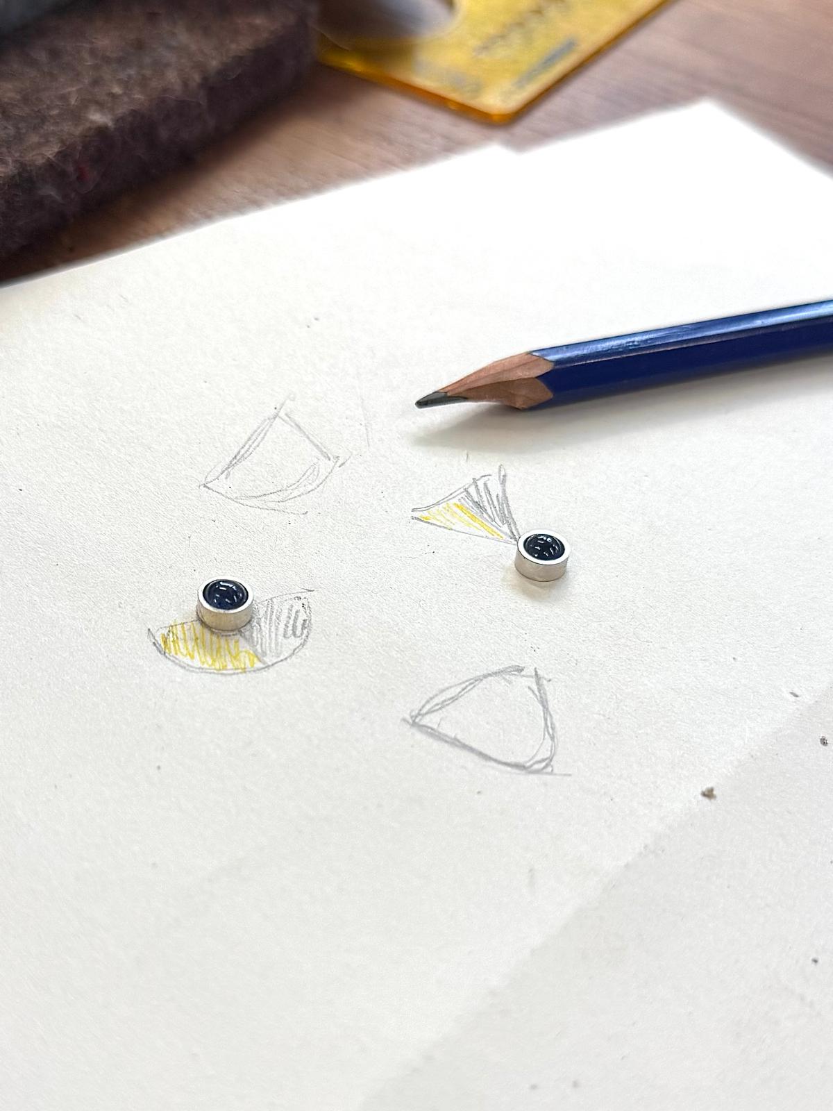 Blue Sapphire Fan Earrings