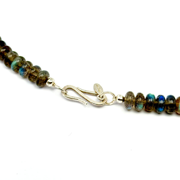 Labradorite Necklace diamond pendant