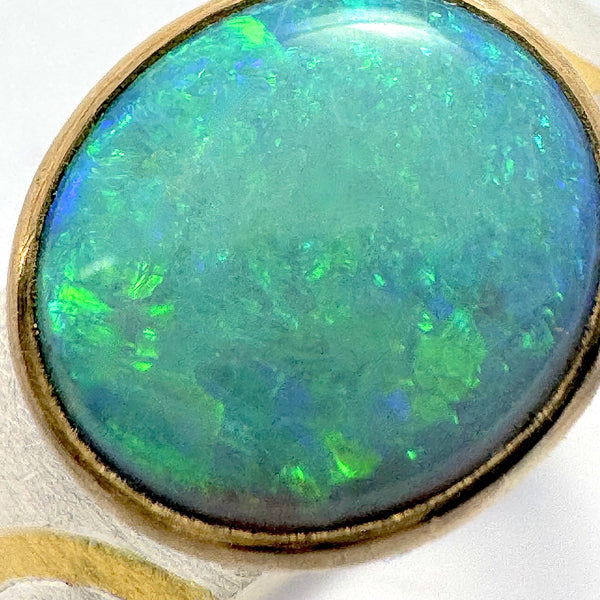 Silver and Gold Opal Ring