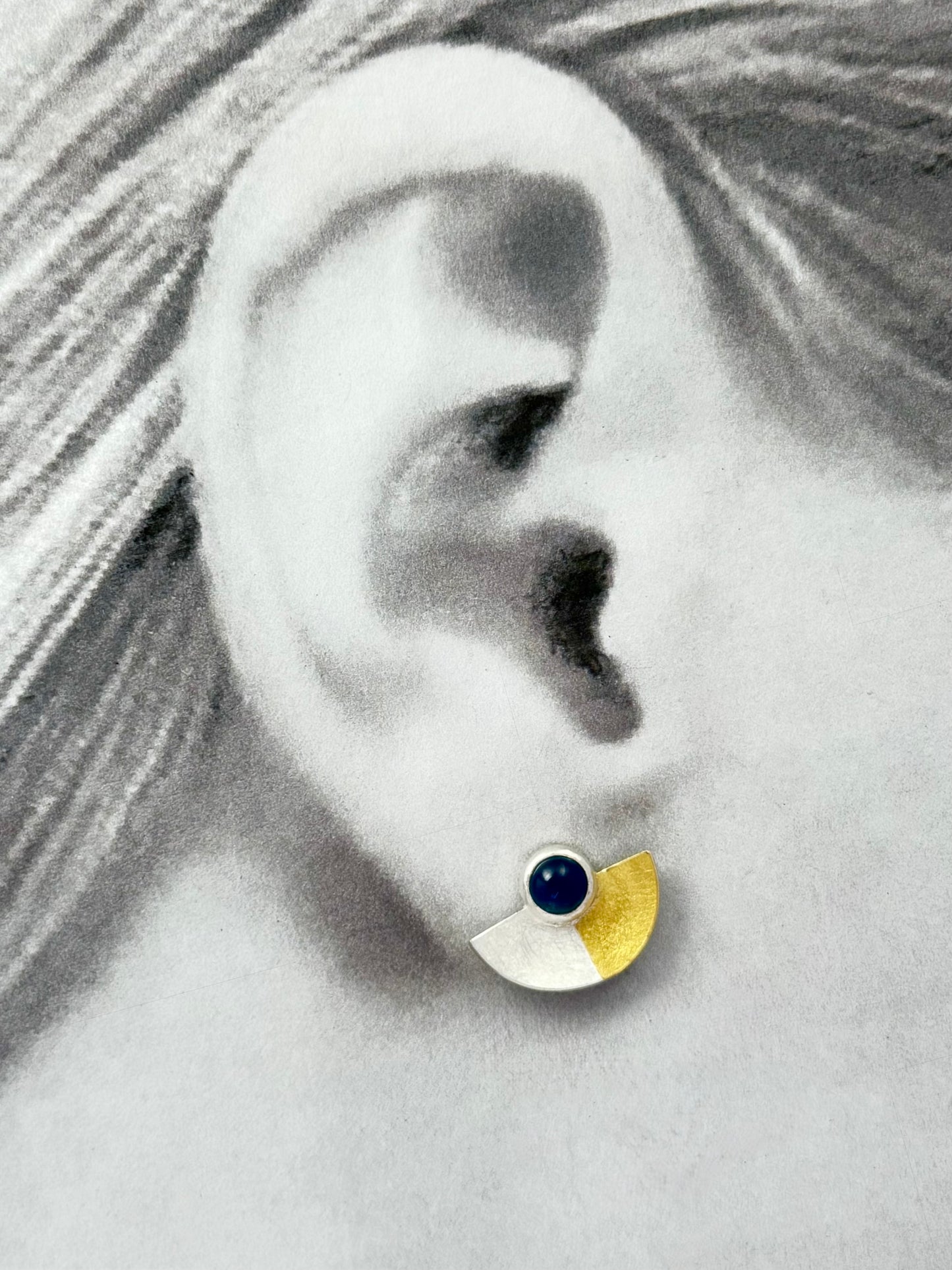 Blue Sapphire Fan Earrings