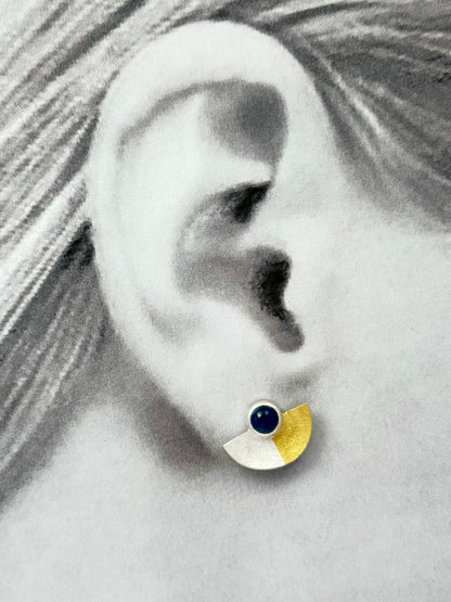 Blue Sapphire Fan Earrings