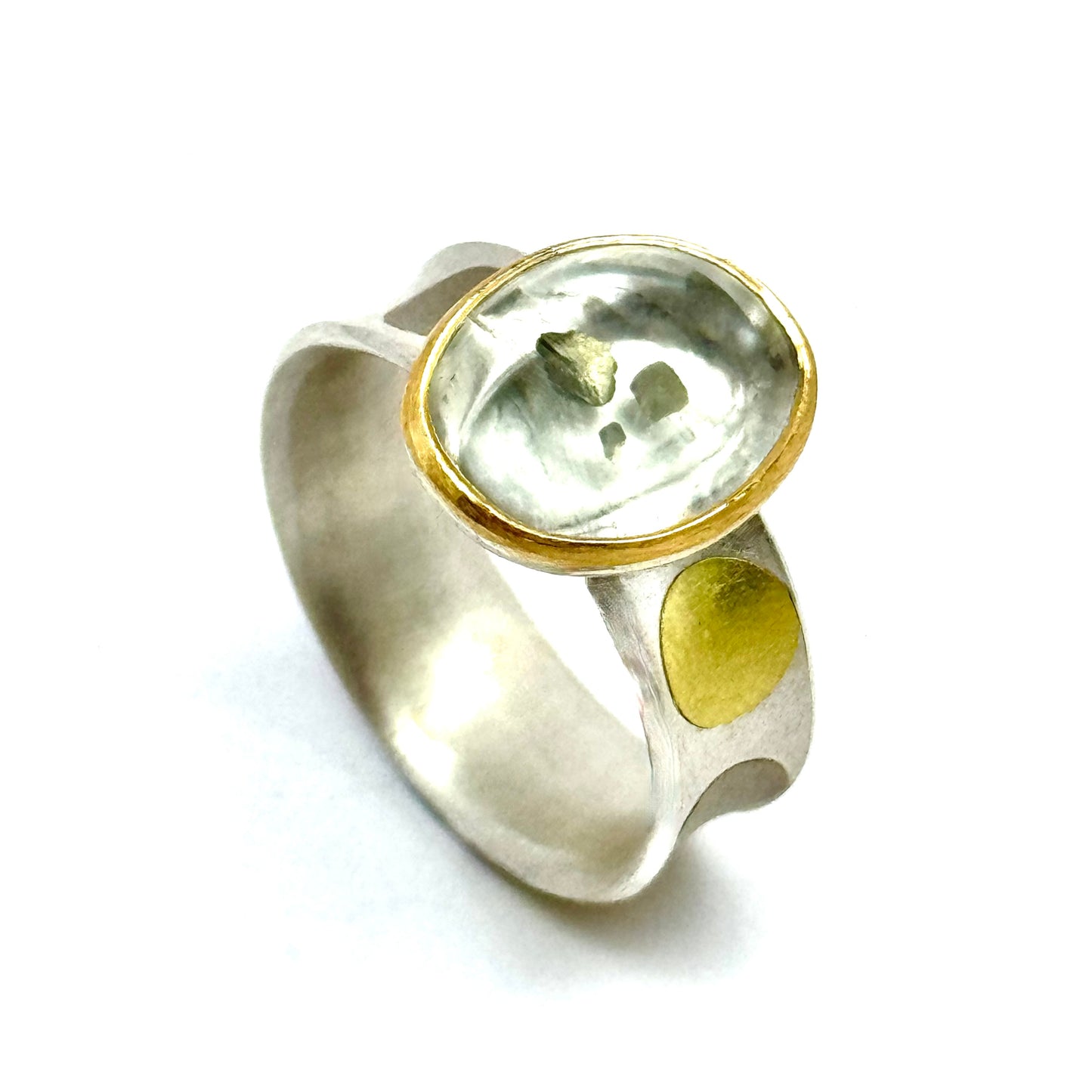 Pyrite in Quartz Statement Ring