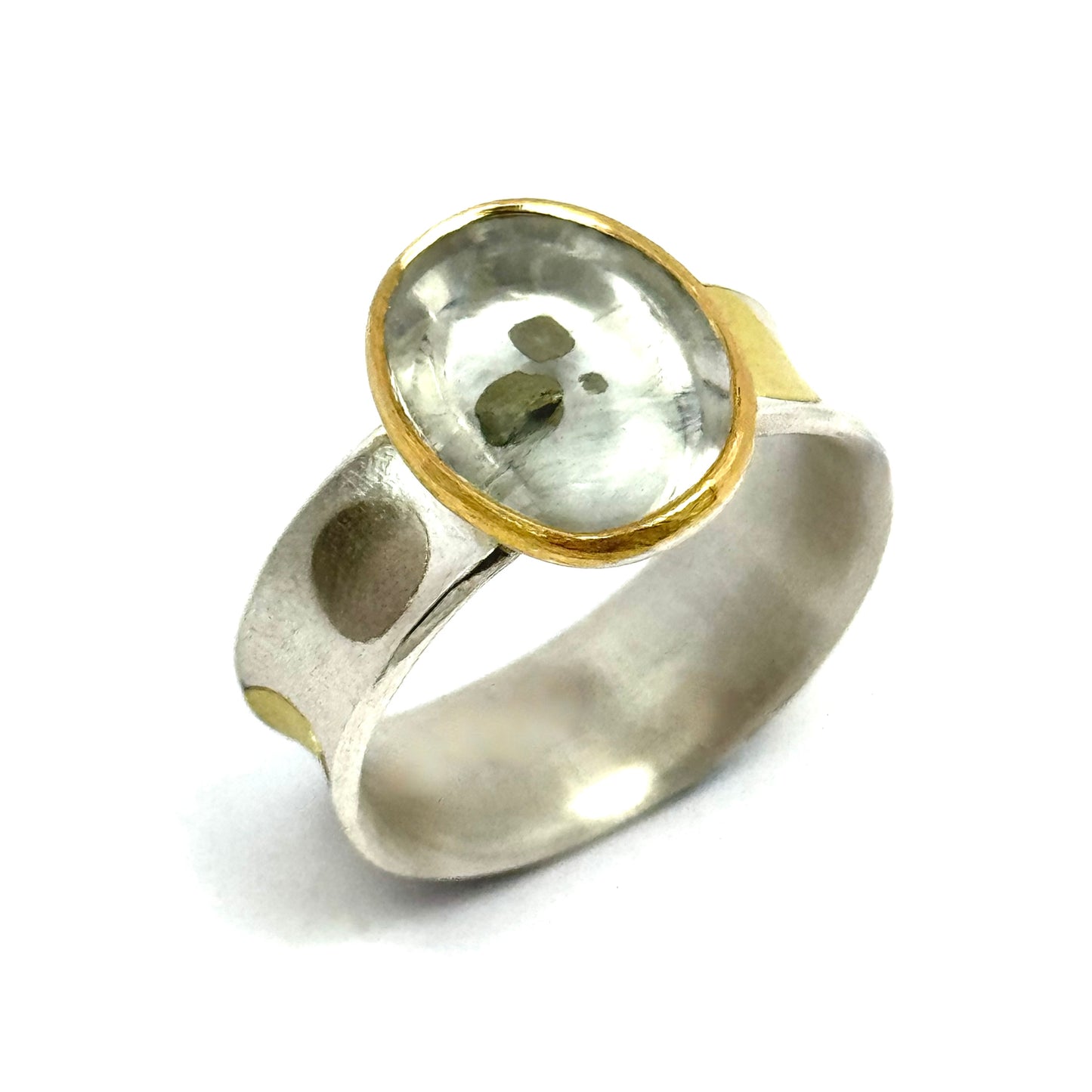 Pyrite in Quartz Statement Ring