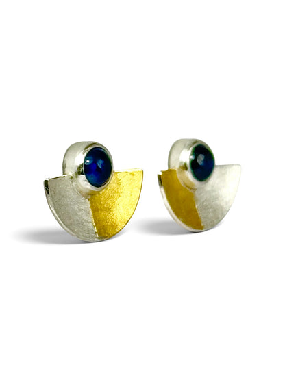 Blue Sapphire Fan Earrings