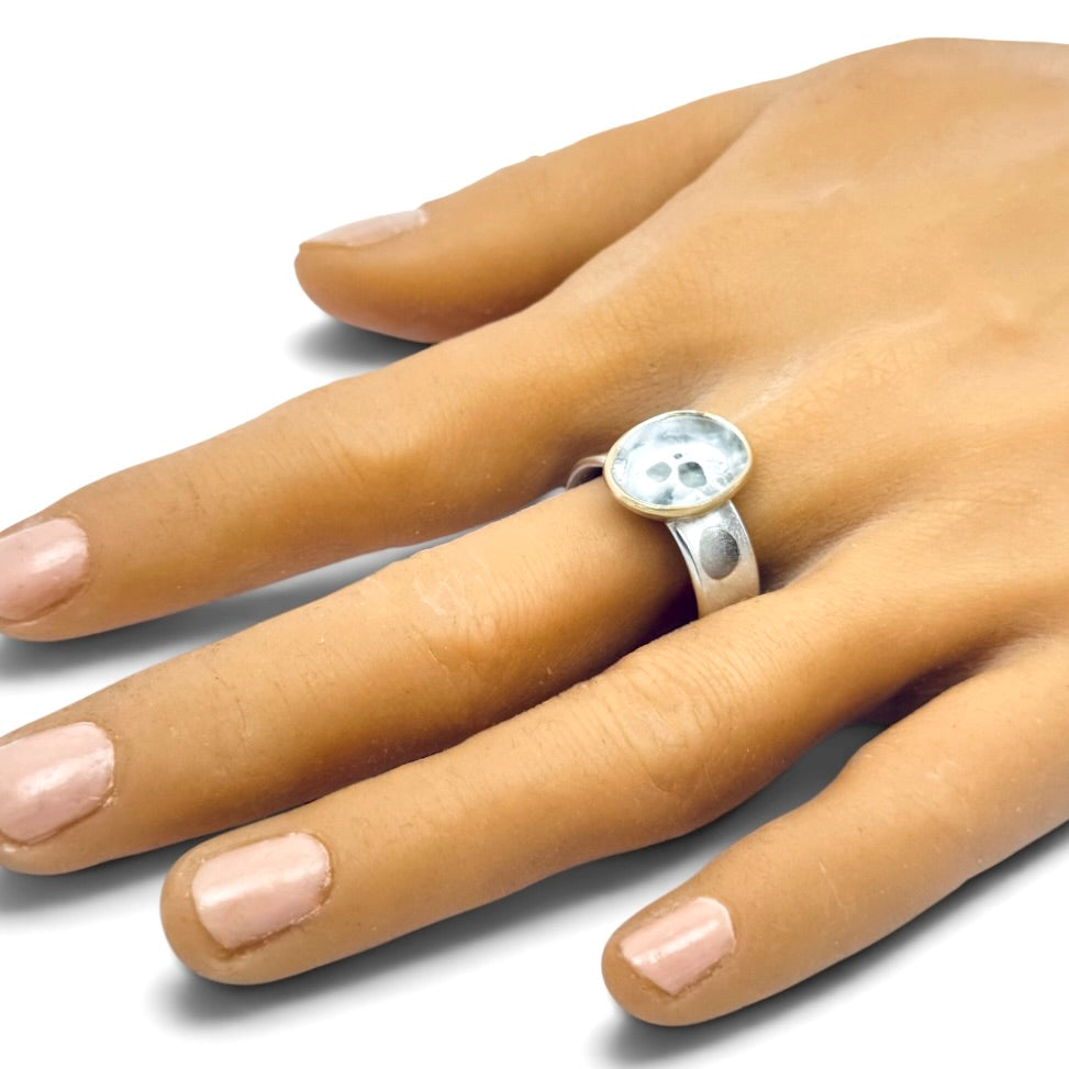 Pyrite in Quartz Statement Ring
