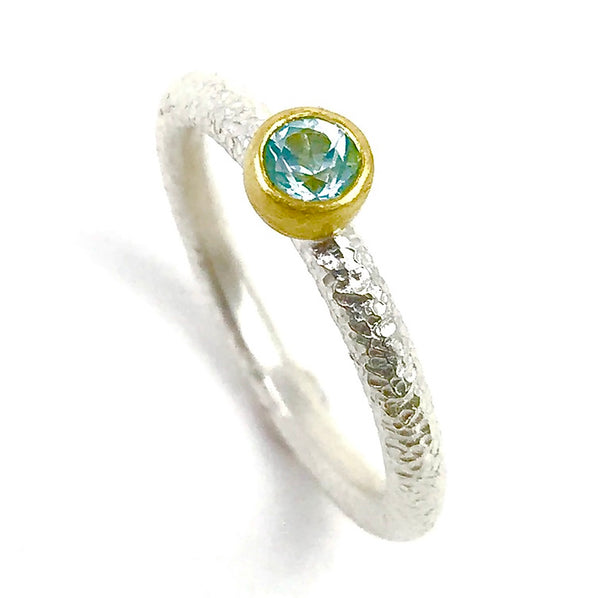 Silver and Gold Topas Ring