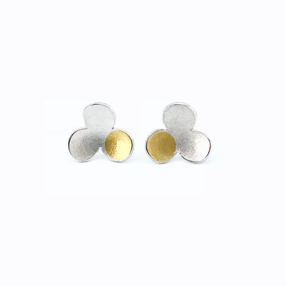 Silver Clover Stud Earrings