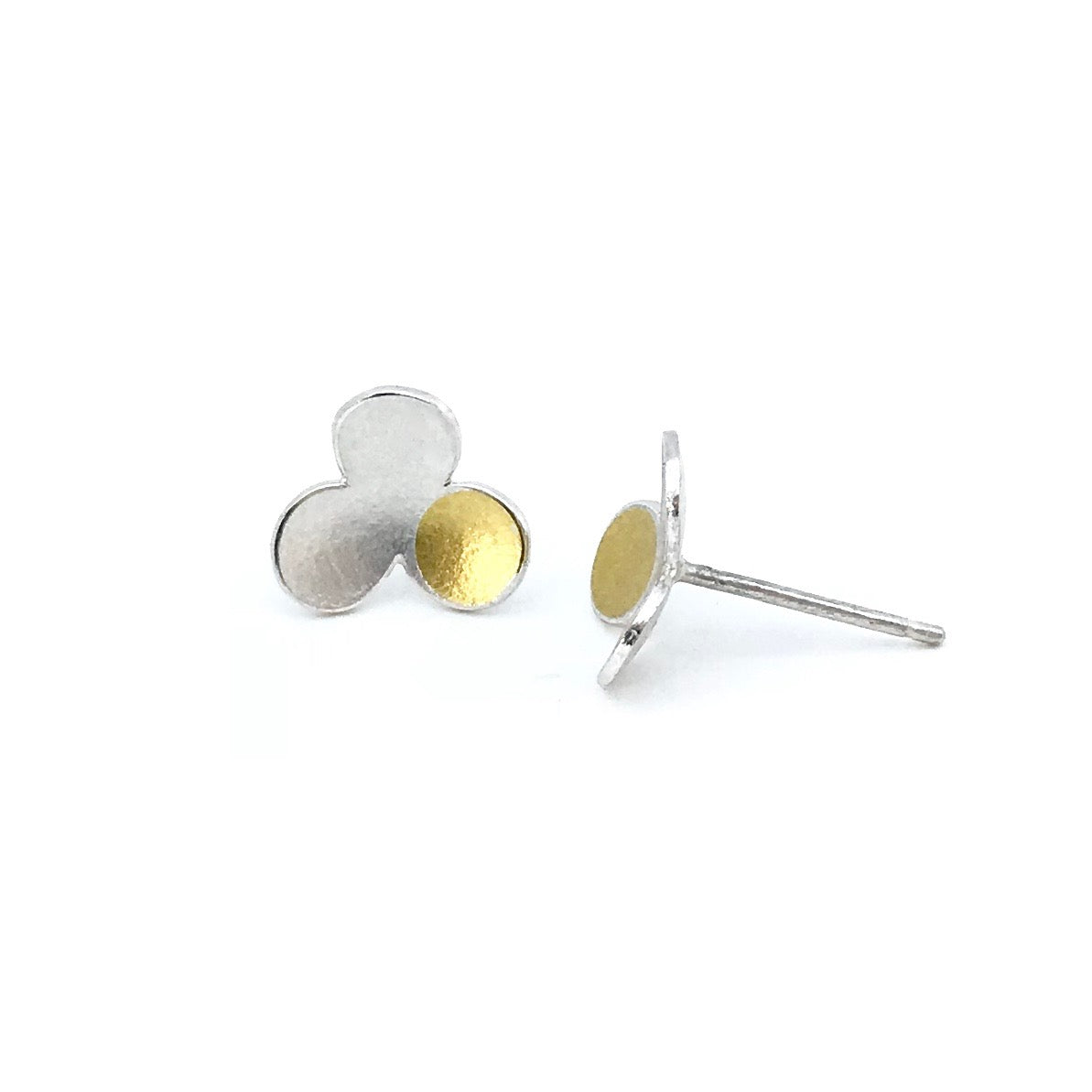 Silver Clover Stud Earrings