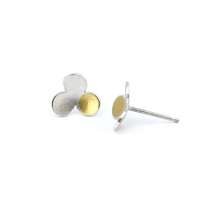 Silver Clover Stud Earrings