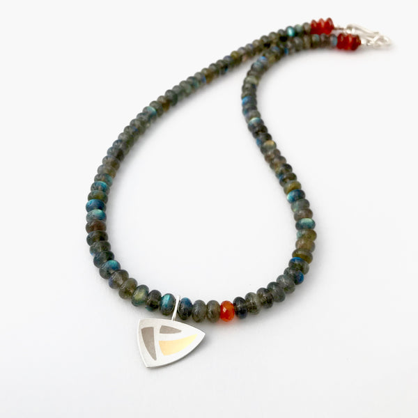 Labradorite Necklace triangular pendant