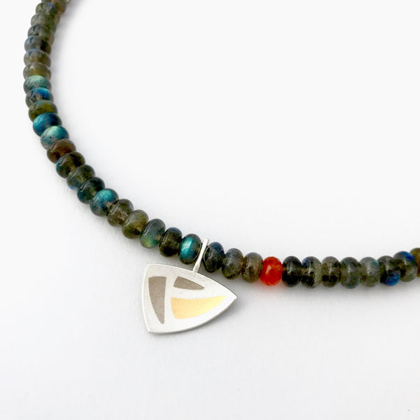 Labradorite Necklace triangular pendant