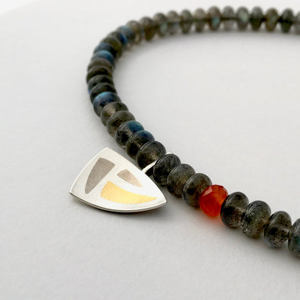 Labradorite Necklace triangular pendant