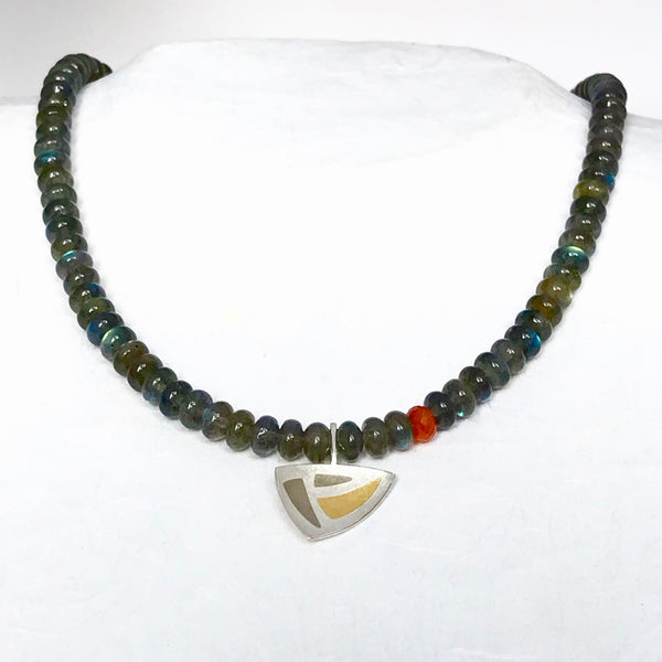 Labradorite Necklace triangular pendant