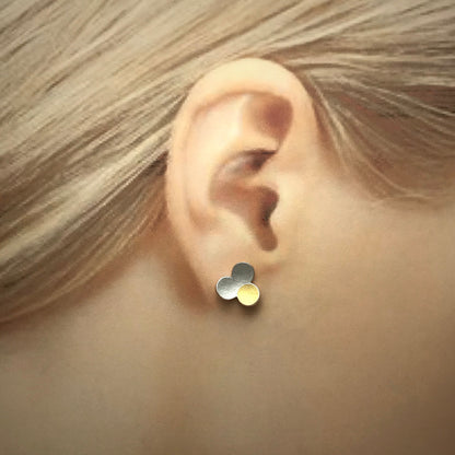 Silver Clover Stud Earrings