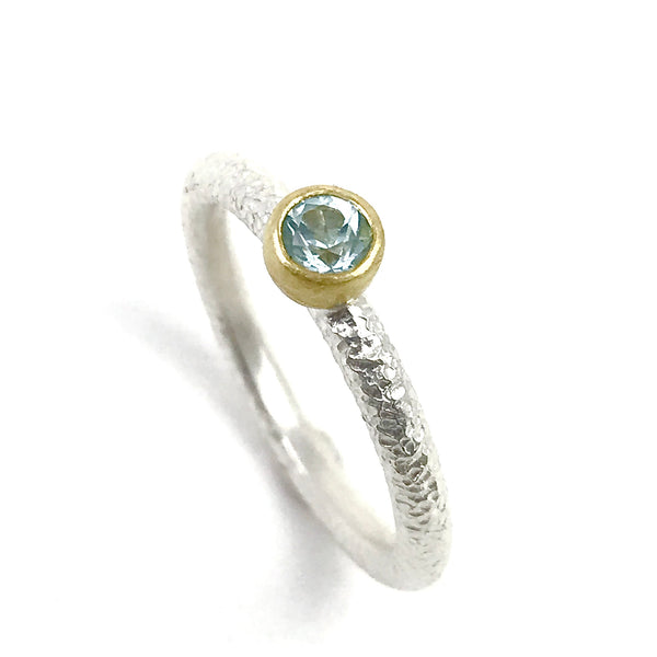Silver and gold Topas ring