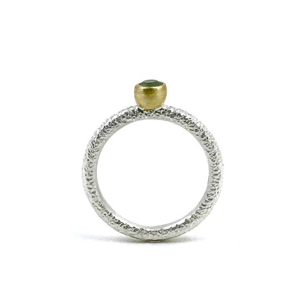 Silver and gold Topas ring