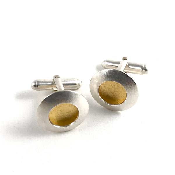 Cufflinks, Lentil Shaped