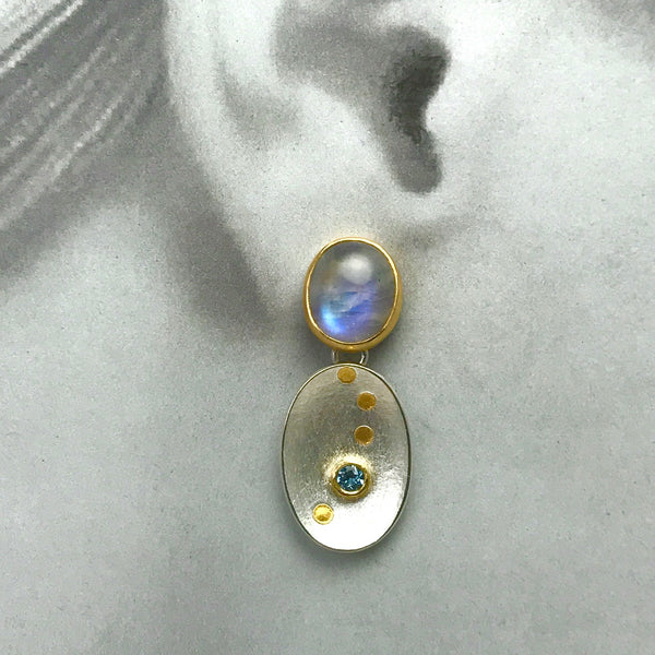 Moonstone and Aquamarine earrings